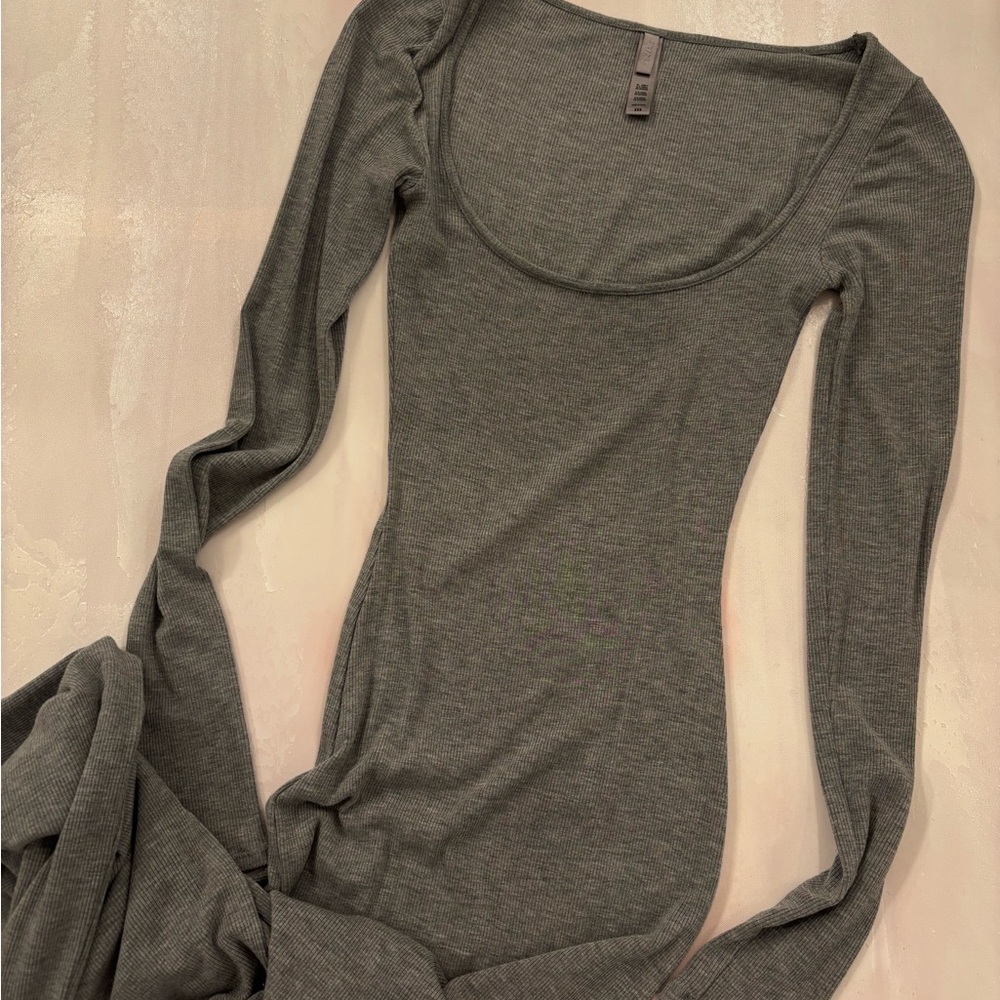 SKIMS Bodycon Long Sleeve Long Dress